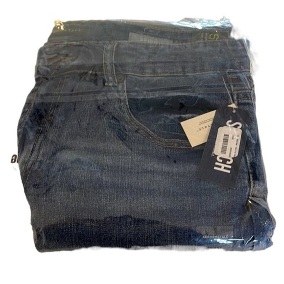 Aeropostal Men's Distressed Skinny Jeans - Dark Wash - Picture 6 of 7